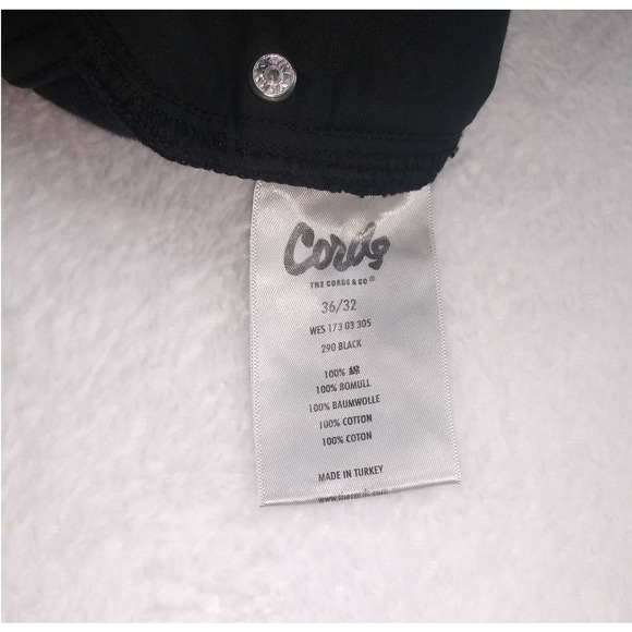 CORDUROY PANTS Black 'wes'  JEANS size 36 by 32 pant Cords The cords & co - Picture 8 of 8